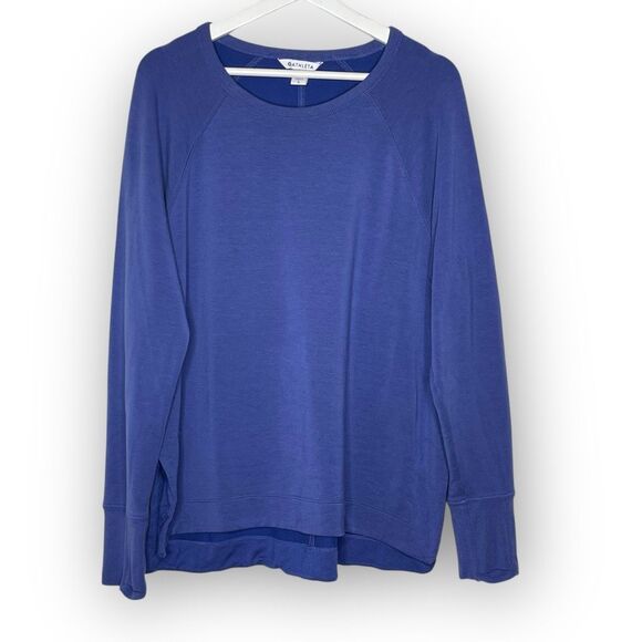 Athleta Blue Purple Crewneck Pullover Soft Sweatshirt Athleisure Women’s Large - Picture 1 of 10